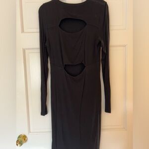 BCBGMaxAzria Black knit, midi Dress with back cutouts